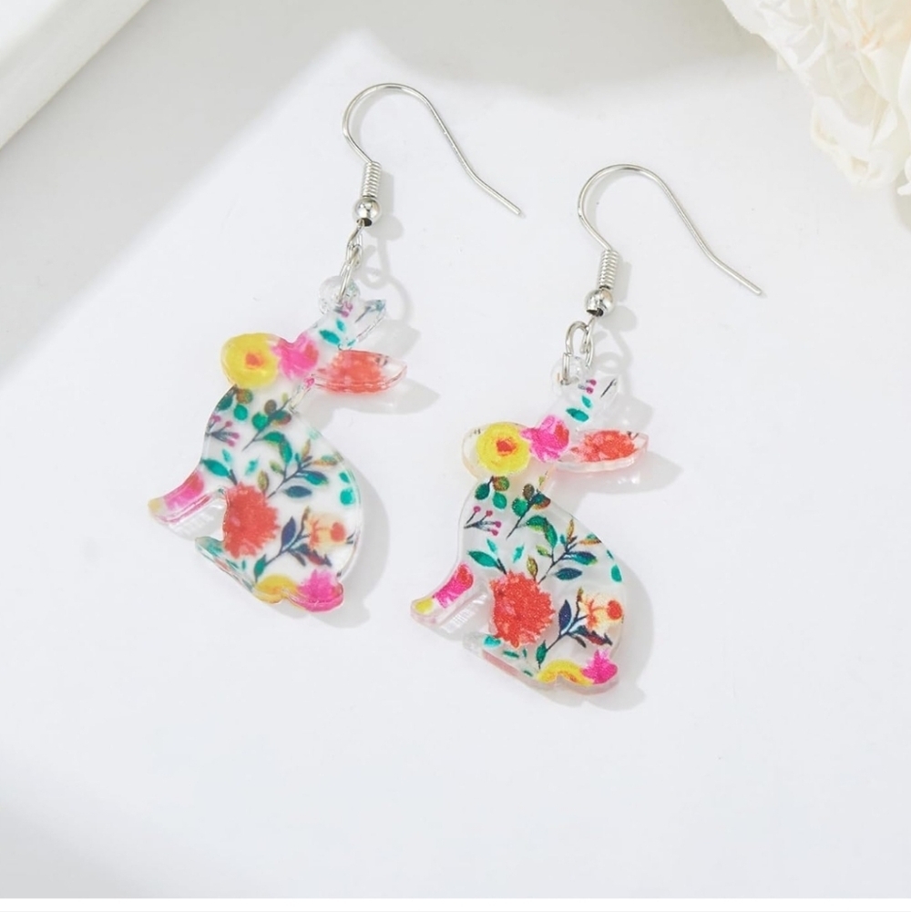 Floral Bunny Earrings